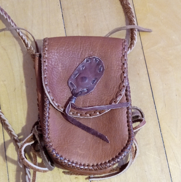 Vintage Handmade Boho Hippie Leather crossbody purse set - Picture 9 of 16